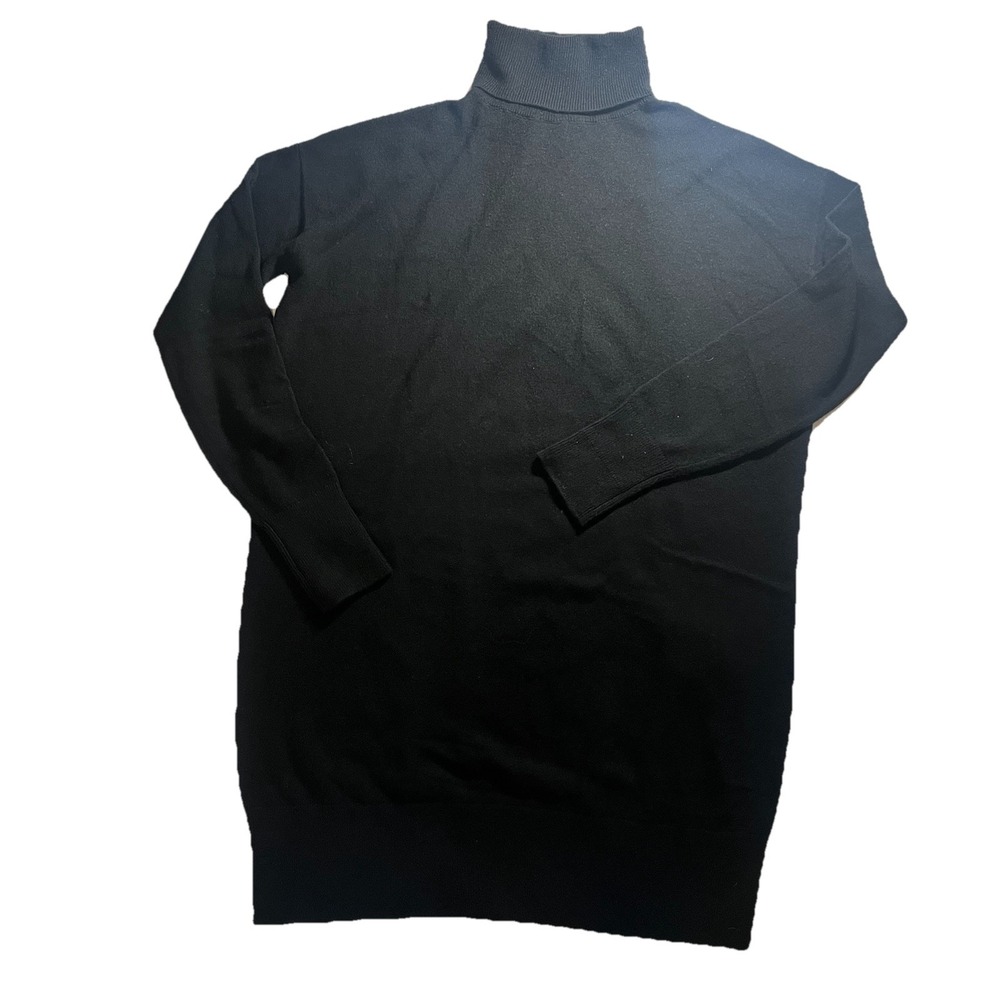 EVERLANE Cashmere Turtleneck Sweater Dress Black Small New W/Tag Retail $165 - Picture 2 of 10